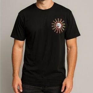 Scotch & Soda Radial Graphic Tee Large | Black Mirrored Print Streetwear Art